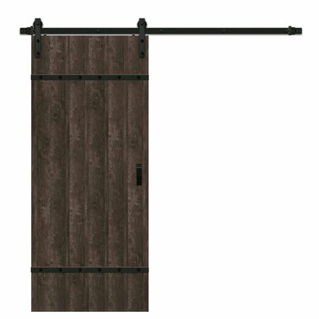 RENIN 36 in. x 84 in. Easy-Build Ready to Assemble Authentic Cross-Brace Barn Door Kit BD069W01IA1IAE36084